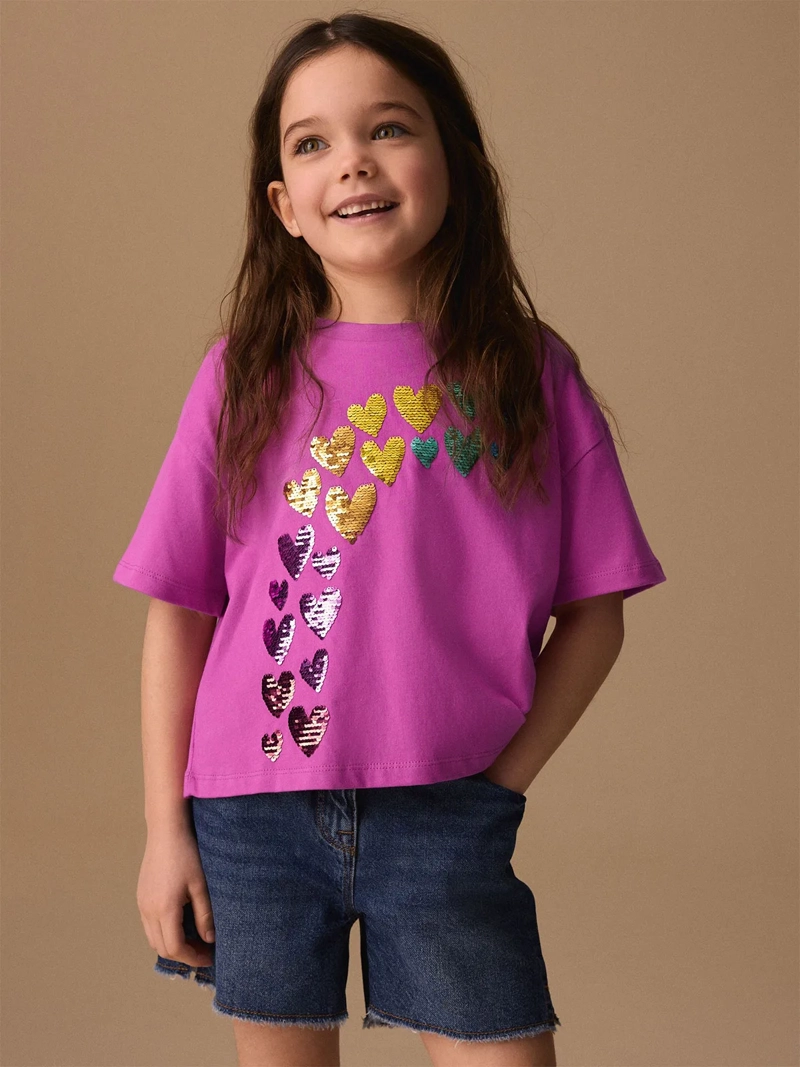 POLERA NIÑA NEXT MANGA CORTA ALGODÓN