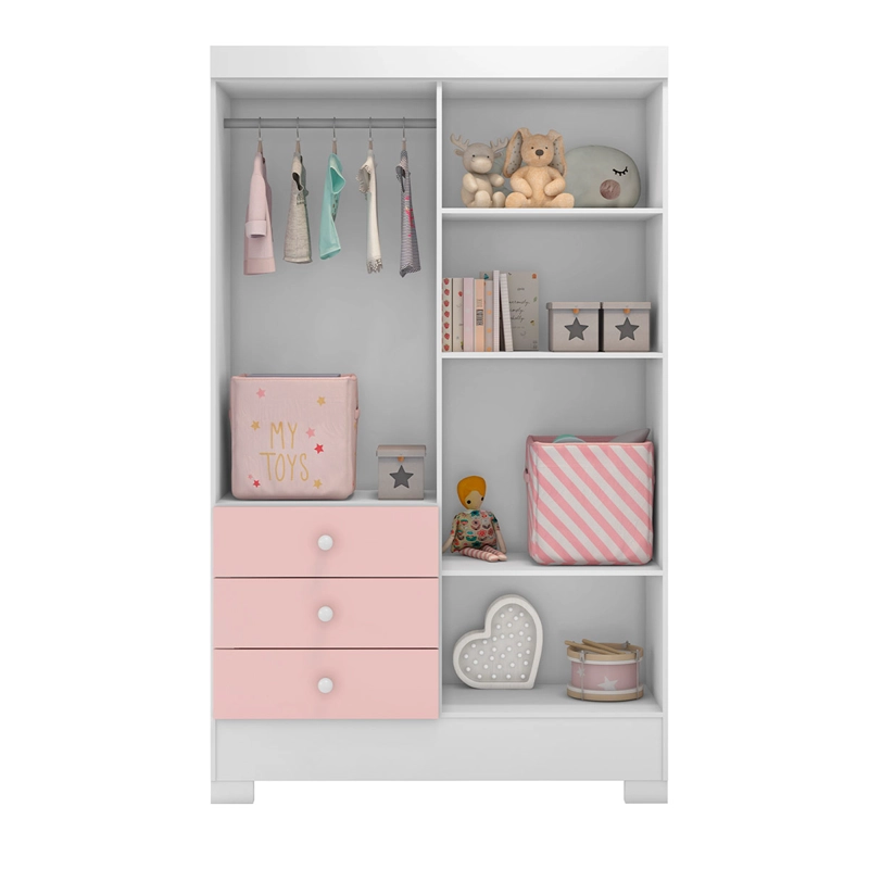 CLOSET DI PORETTI DESIGN CIRANDA 4 PUERTAS 3 CAJONES ROSADO - 2
