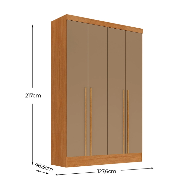 CLOSET DI PORETTI DESIGN NEW CRETA 4 PUERTAS 3 CAJONES CAFÉ - 3