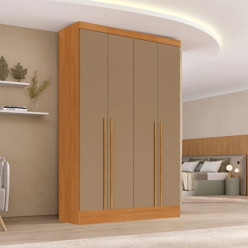 CLOSET DI PORETTI DESIGN NEW CRETA 4 PUERTAS 3 CAJONES CAFÉ - 4