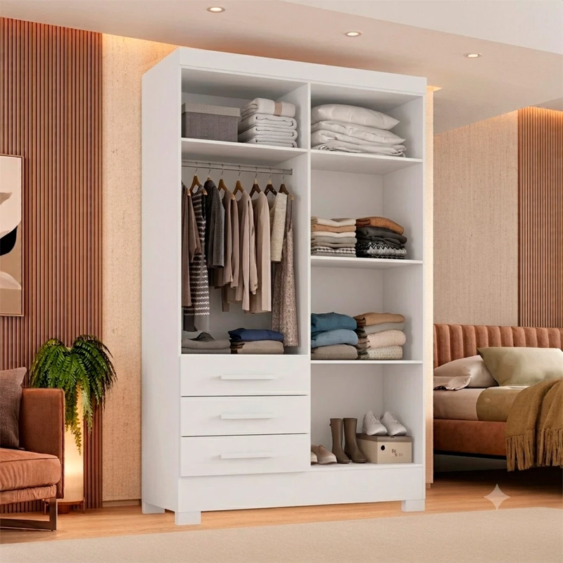 CLOSET DI PORETTI DESIGN PARATY 4 PUERTAS 3 CAJONES BLANCO - 3