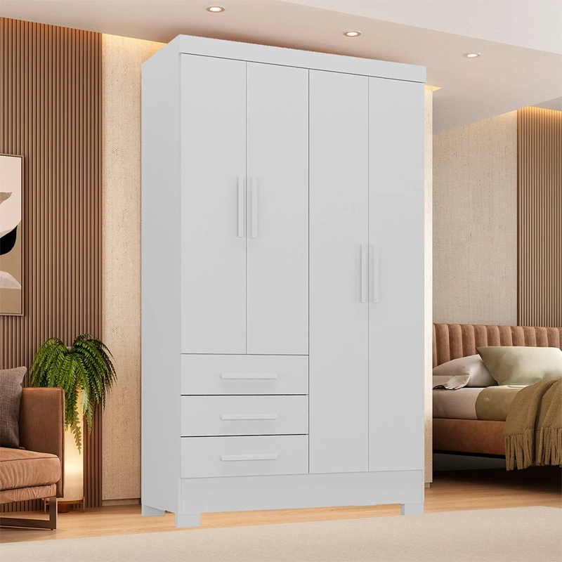 CLOSET DI PORETTI DESIGN PARATY 4 PUERTAS 3 CAJONES BLANCO - 4