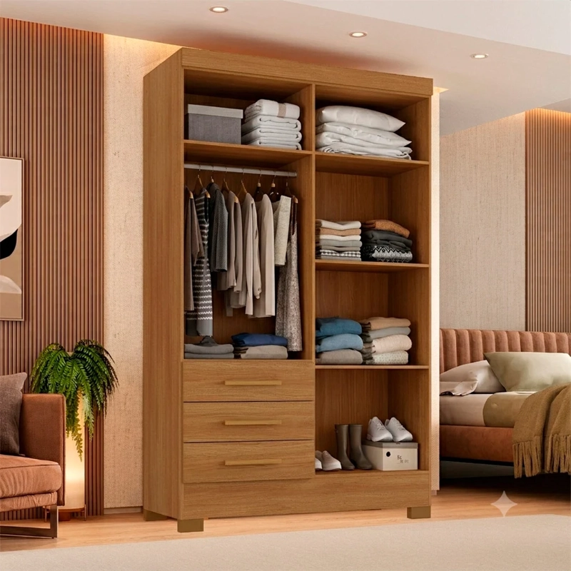 CLOSET DI PORETTI DESIGN PARATY 4 PUERTAS 3 CAJONES CAFÉ - 2