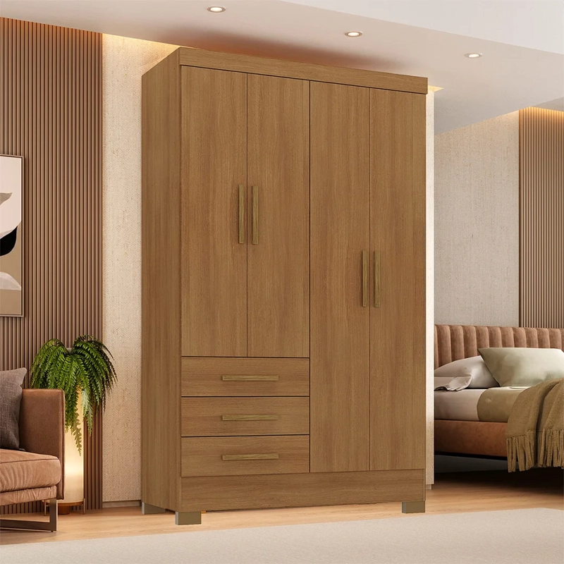 CLOSET DI PORETTI DESIGN PARATY 4 PUERTAS 3 CAJONES CAFÉ - 4