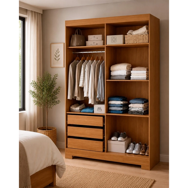 CLOSET DI PORETTI DESIGN VIENA 4 PUERTAS 3 CAJONES CAFÉ - 2