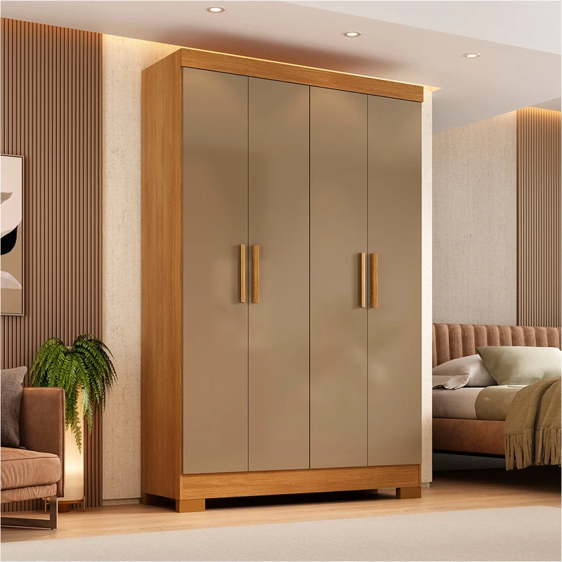 CLOSET DI PORETTI DESIGN VIENA 4 PUERTAS 3 CAJONES CAFÉ - 4