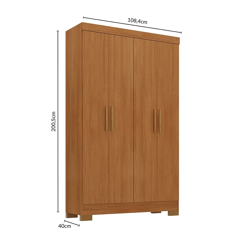 CLOSET DI PORETTI DESIGN VIENA 4 PUERTAS 3 CAJONES CAFÉ - 3