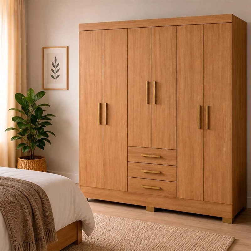 CLOSET DI PORETTI DESIGN ITACARE 6 PUERTAS 3 CAJONES CAFÉ - 2