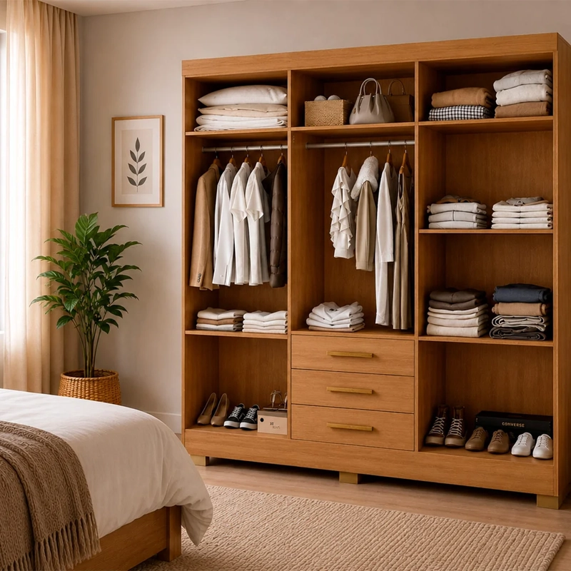 CLOSET DI PORETTI DESIGN ITACARE 6 PUERTAS 3 CAJONES CAFÉ - 3