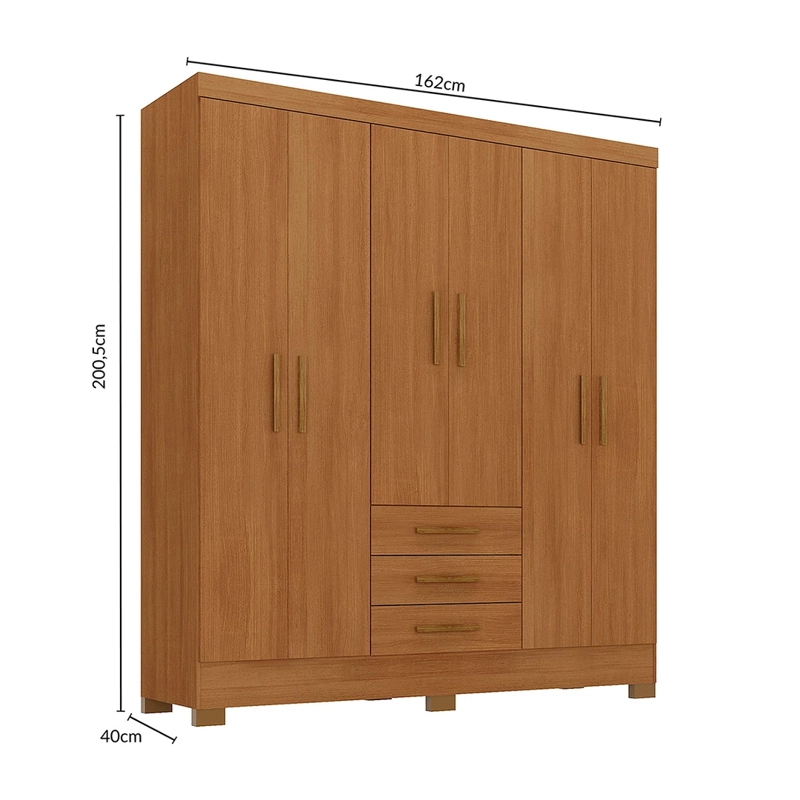 CLOSET DI PORETTI DESIGN ITACARE 6 PUERTAS 3 CAJONES CAFÉ - 4