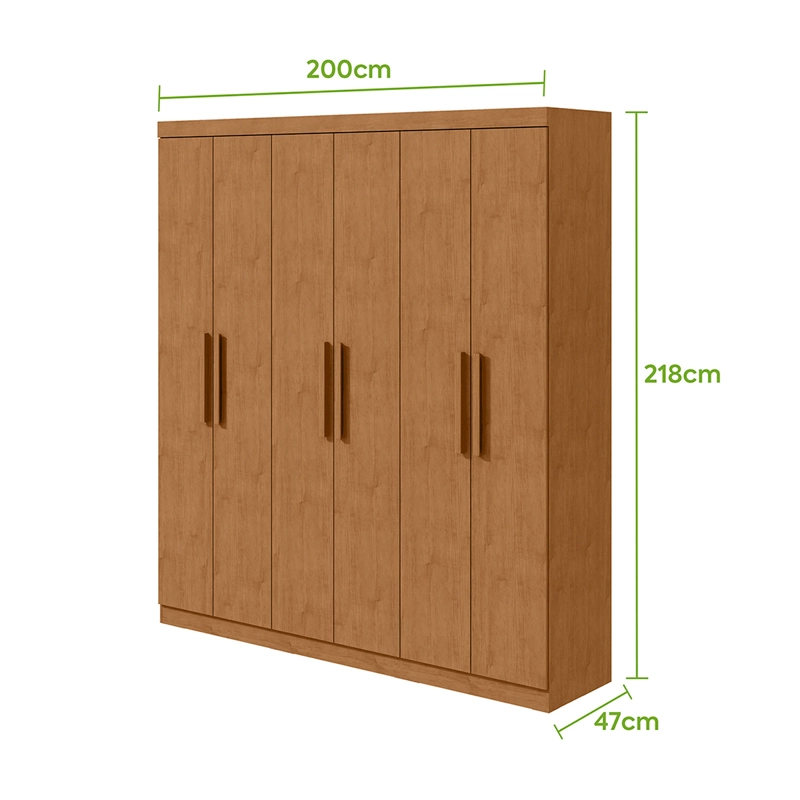 CLOSET DI PORETTI DESIGN JAZZ 6 PUERTAS 3 CAJONES CAFÉ - 6