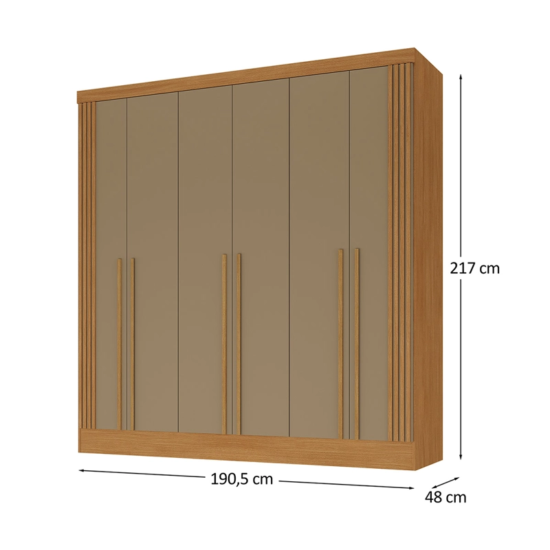 CLOSET DI PORETTI DESIGN NEW BALI 6 PUERTAS 3 CAJONES CAFÉ - 3