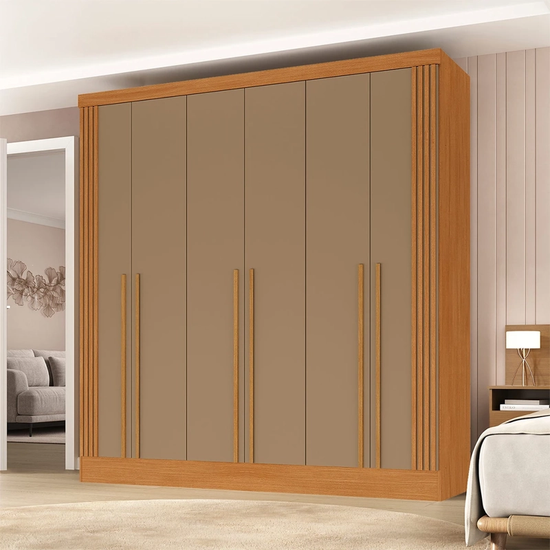 CLOSET DI PORETTI DESIGN NEW BALI 6 PUERTAS 3 CAJONES CAFÉ - 4