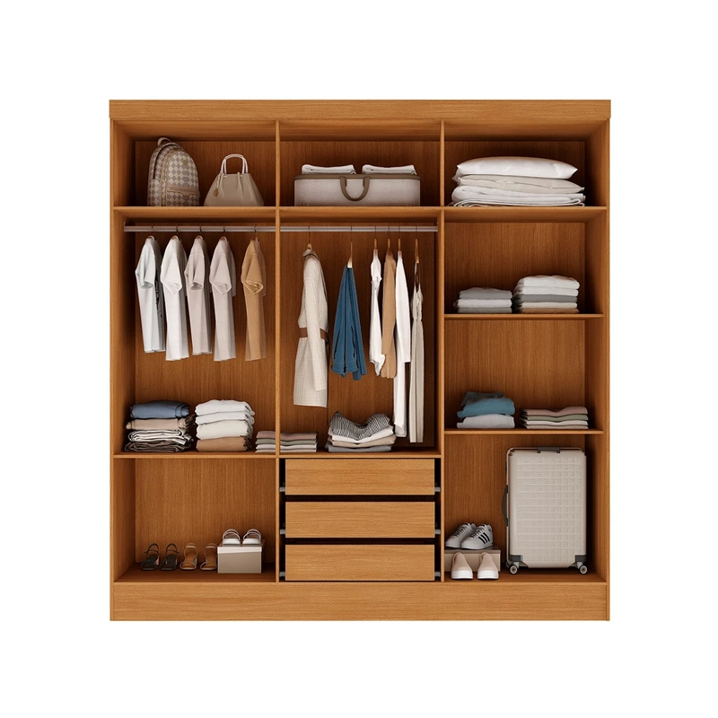 CLOSET DI PORETTI DESIGN NEW BALI 6 PUERTAS 3 CAJONES CAFÉ - 2