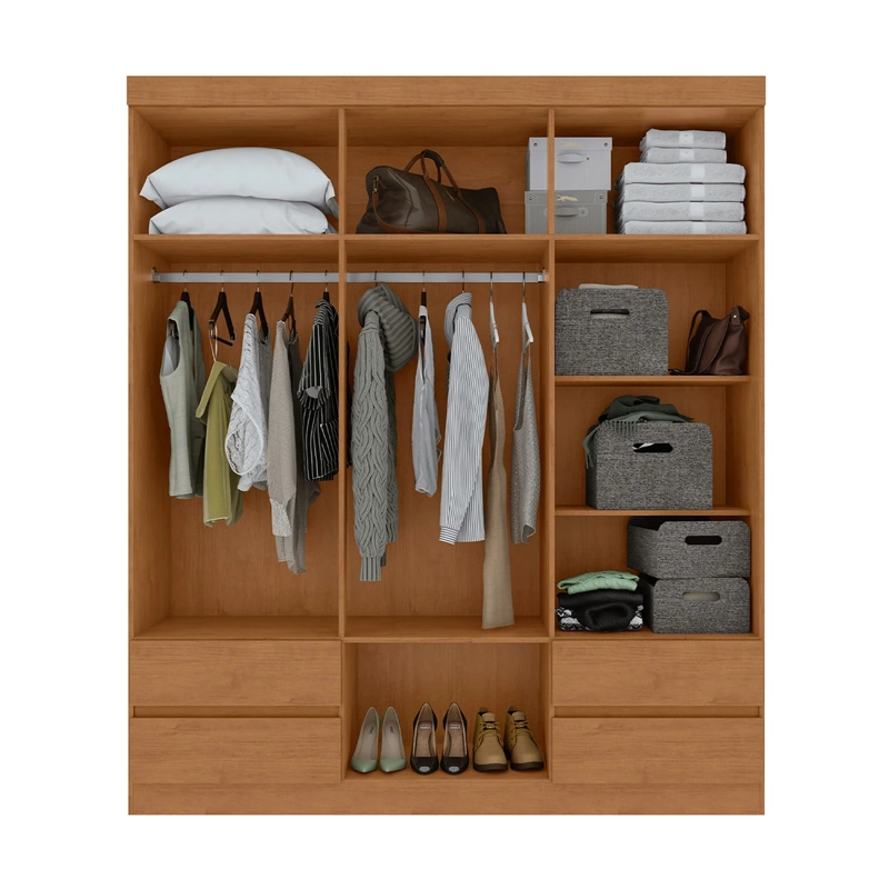 CLOSET DI PORETTI DESIGN ZEUS 6 PUERTAS 4 CAJONES CAFÉ - 2