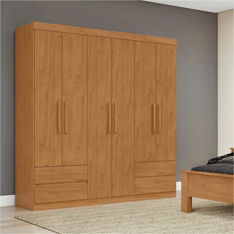 CLOSET DI PORETTI DESIGN ZEUS 6 PUERTAS 4 CAJONES CAFÉ - 6
