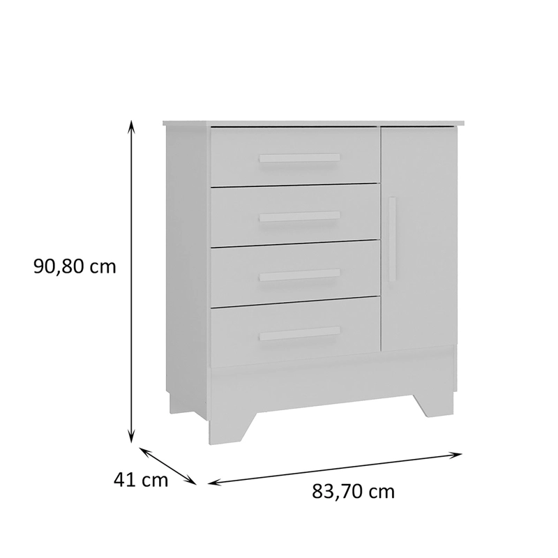 CÓMODA DI PORETTI DESIGN CATAVENTO 1 PUERTA 4 CAJONES BLANCO - 3