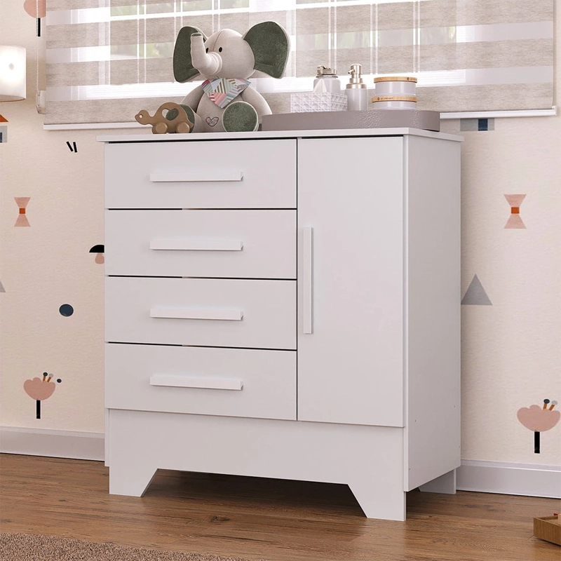 CÓMODA DI PORETTI DESIGN CATAVENTO 1 PUERTA 4 CAJONES BLANCO - 4