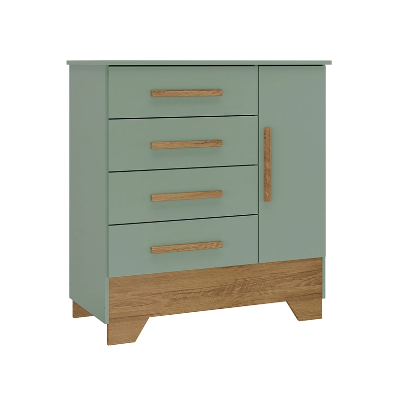 CÓMODA DI PORETTI DESIGN CATAVENTO 1 PUERTA 4 CAJONES VERDE