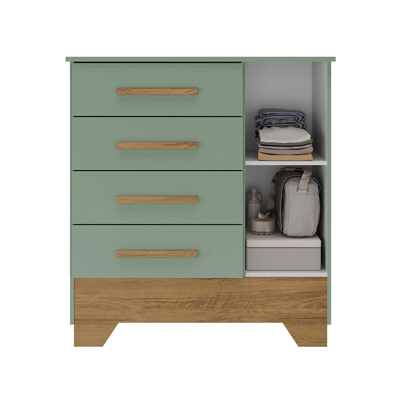 CÓMODA DI PORETTI DESIGN CATAVENTO 1 PUERTA 4 CAJONES VERDE - 2