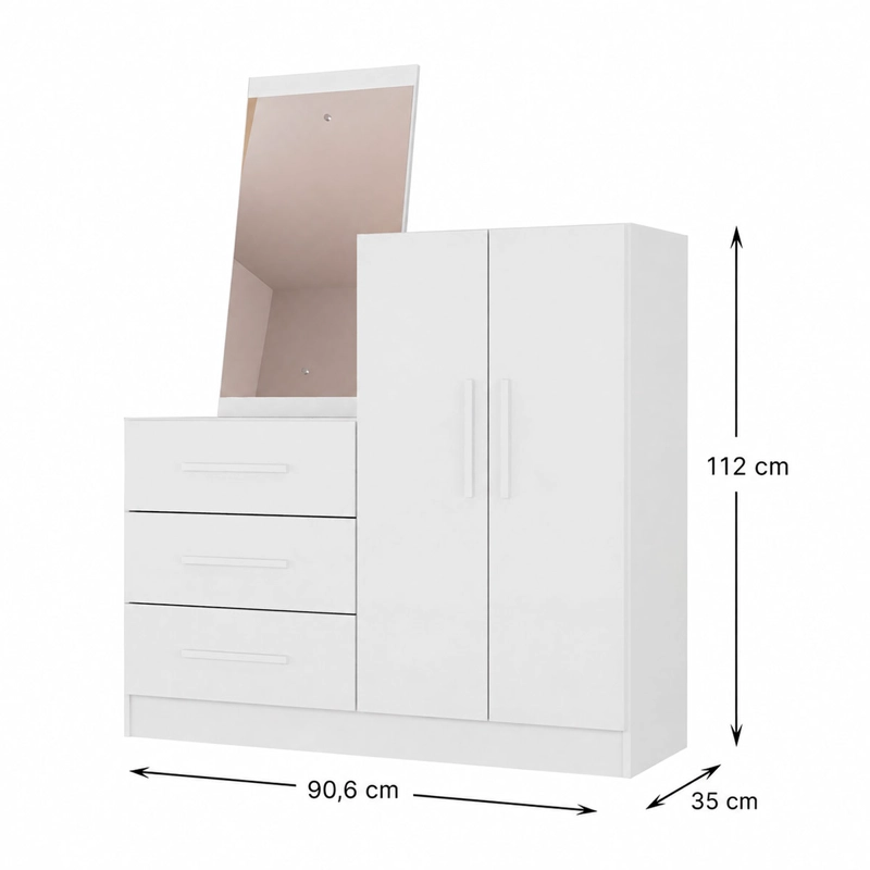 CÓMODA DI PORETTI DESIGN DUNAS 2 PUERTA 3 CAJONES CAFÉ - 2