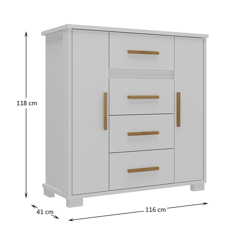 CÓMODA DI PORETTI DESIGN KYRA 2 PUERTA 4 CAJONES BLANCO - 3