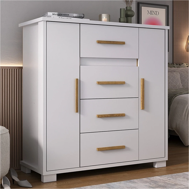 CÓMODA DI PORETTI DESIGN KYRA 2 PUERTA 4 CAJONES BLANCO - 5