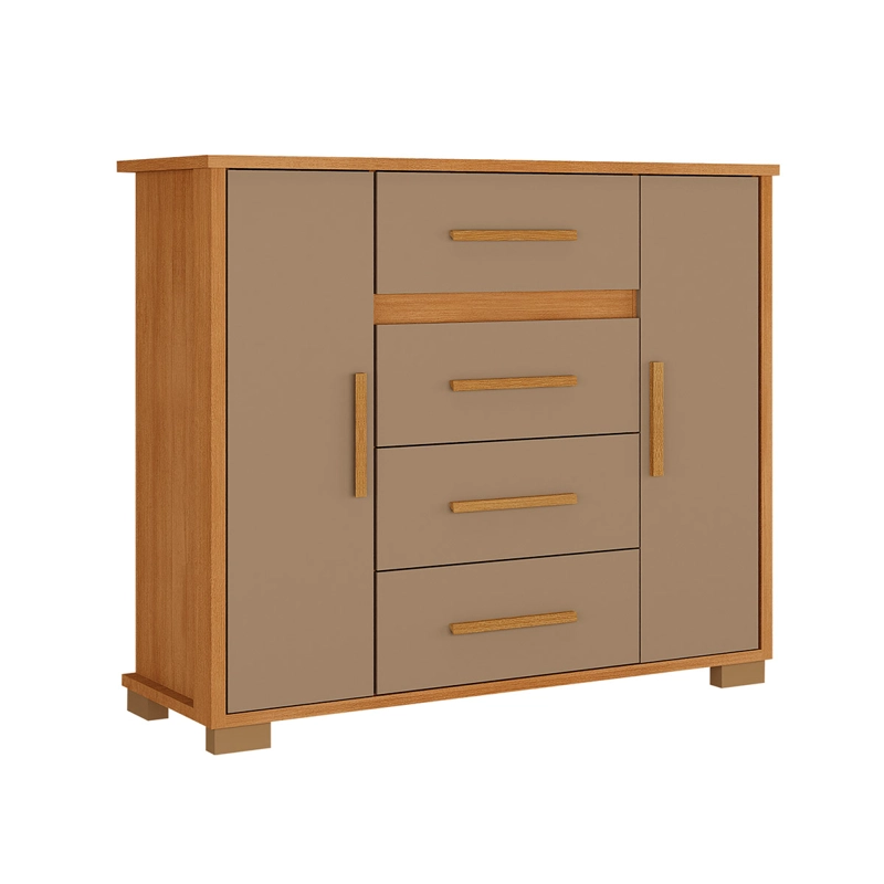 CÓMODA DI PORETTI DESIGN KYRA 2 PUERTA 4 CAJONES CAFÉ