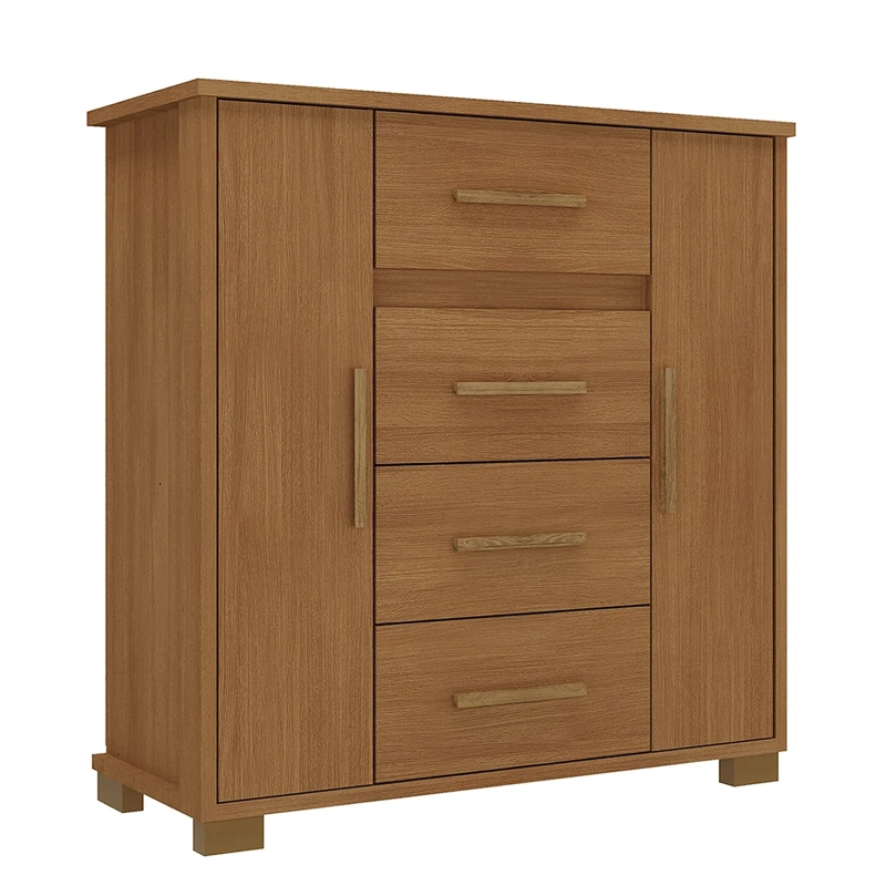 CÓMODA DI PORETTI DESIGN KYRA 2 PUERTA 4 CAJONES CAFÉ
