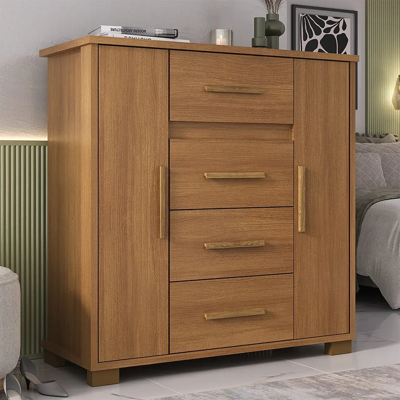 CÓMODA DI PORETTI DESIGN KYRA 2 PUERTA 4 CAJONES CAFÉ - 5