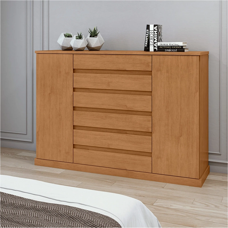 CÓMODA DI PORETTI DESIGN VEDRA 2 PUERTAS 7 CAJONES CAFÉ - 1