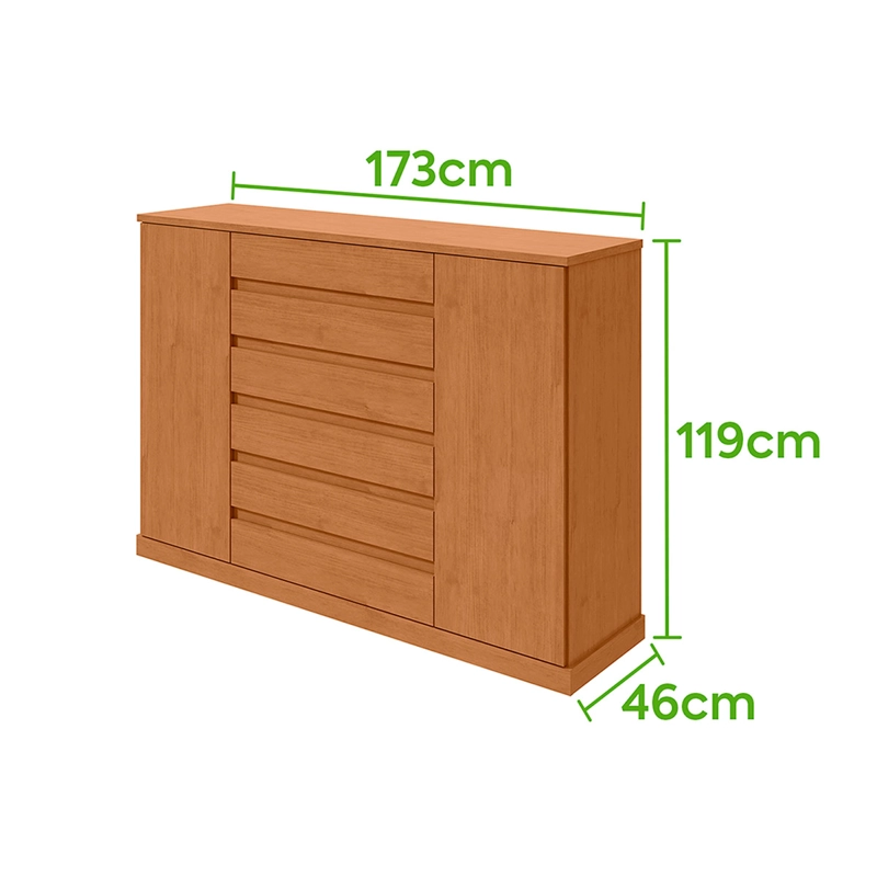 CÓMODA DI PORETTI DESIGN VEDRA 2 PUERTAS 7 CAJONES CAFÉ - 5
