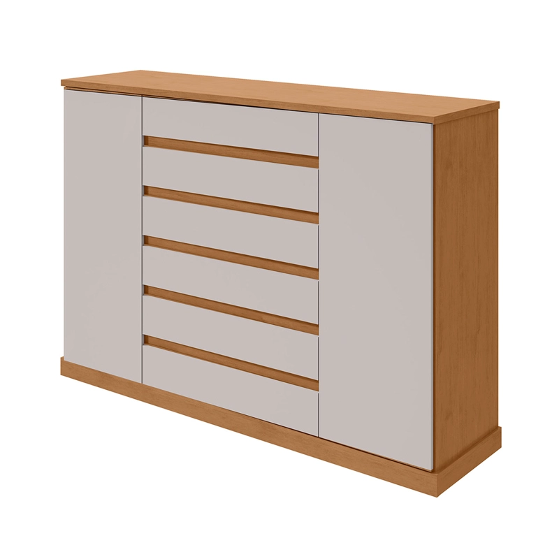 CÓMODA DI PORETTI DESIGN VEDRA 2 PUERTAS 7 CAJONES CAFÉ/BLANCO - 2