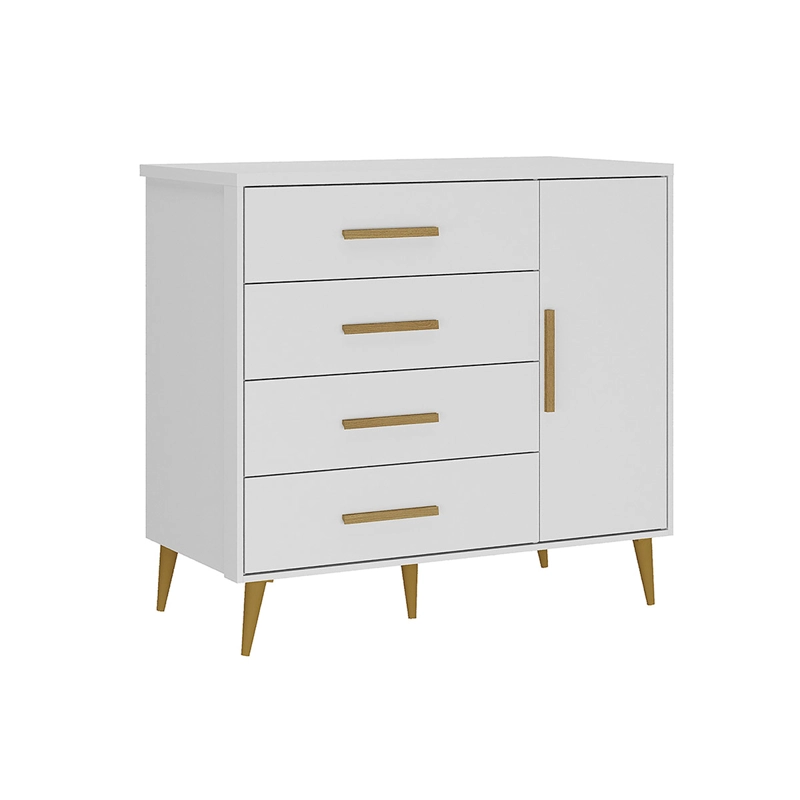 CÓMODA DI PORETTI DESIGN KIDS 1 PUERTA 4 CAJONES BLANCO