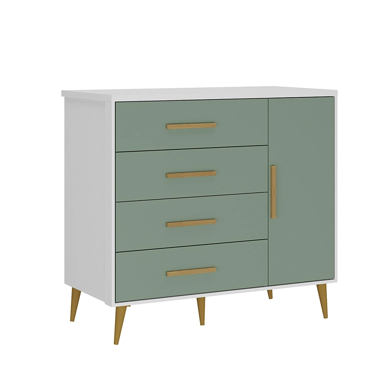 CÓMODA DI PORETTI DESIGN KIDS 1 PUERTA 4 CAJONES VERDE