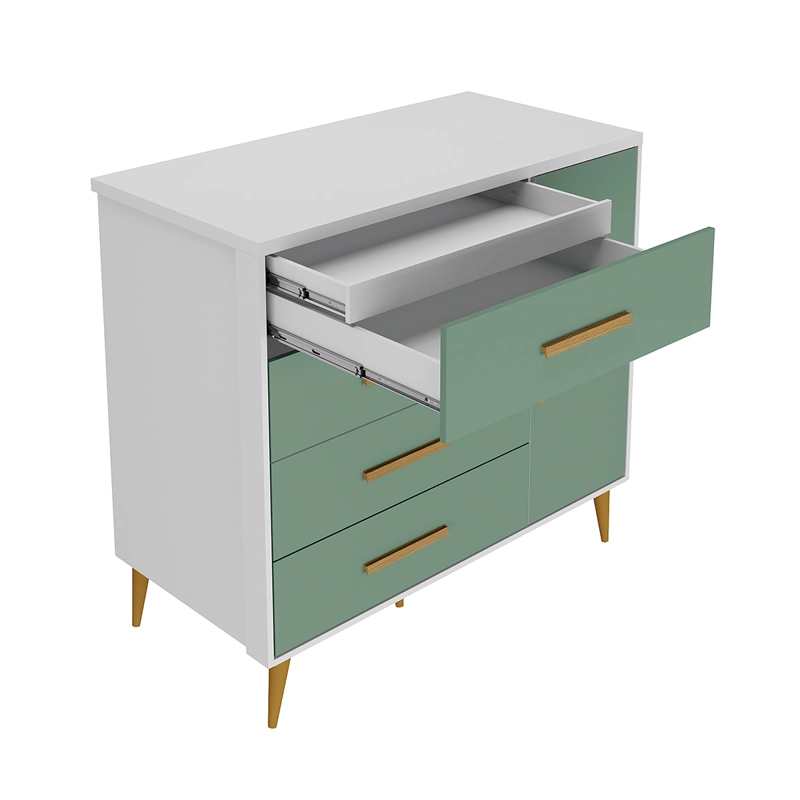 CÓMODA DI PORETTI DESIGN KIDS 1 PUERTA 4 CAJONES VERDE - 2
