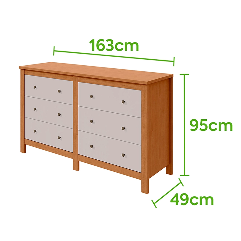 CÓMODA DI PORETTI DESIGN MAGGIORE 6 CAJONES CAFÉ/BLANCO - 5
