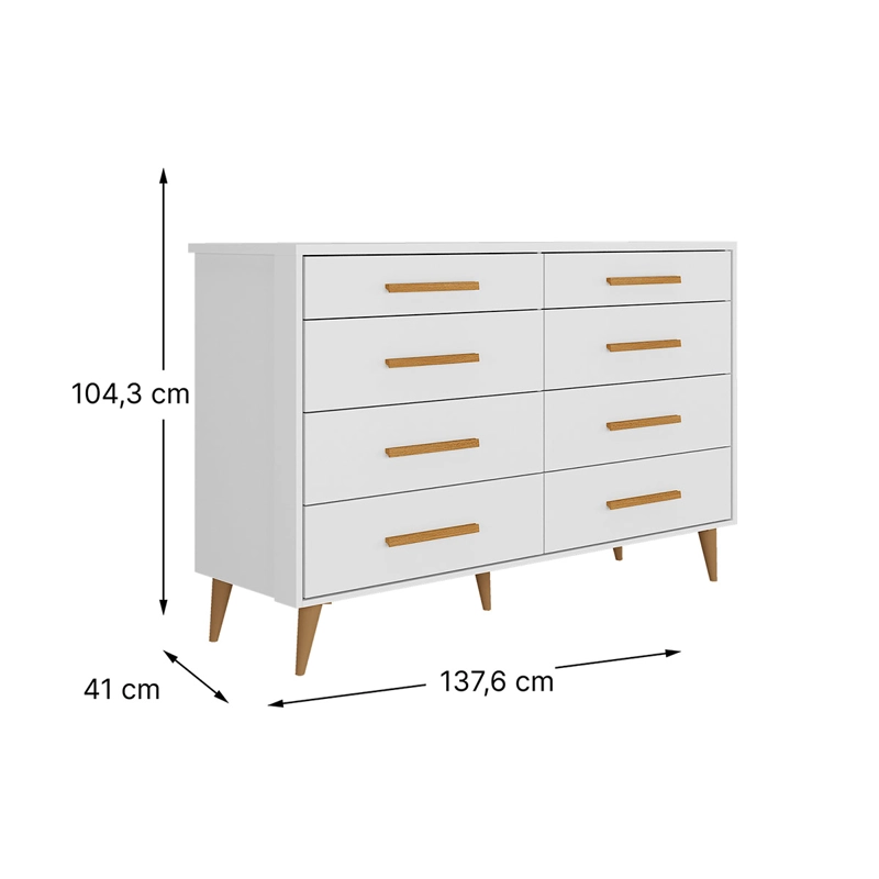 CÓMODA DI PORETTI DESIGN BRISA 8 CAJONES BLANCO - 2