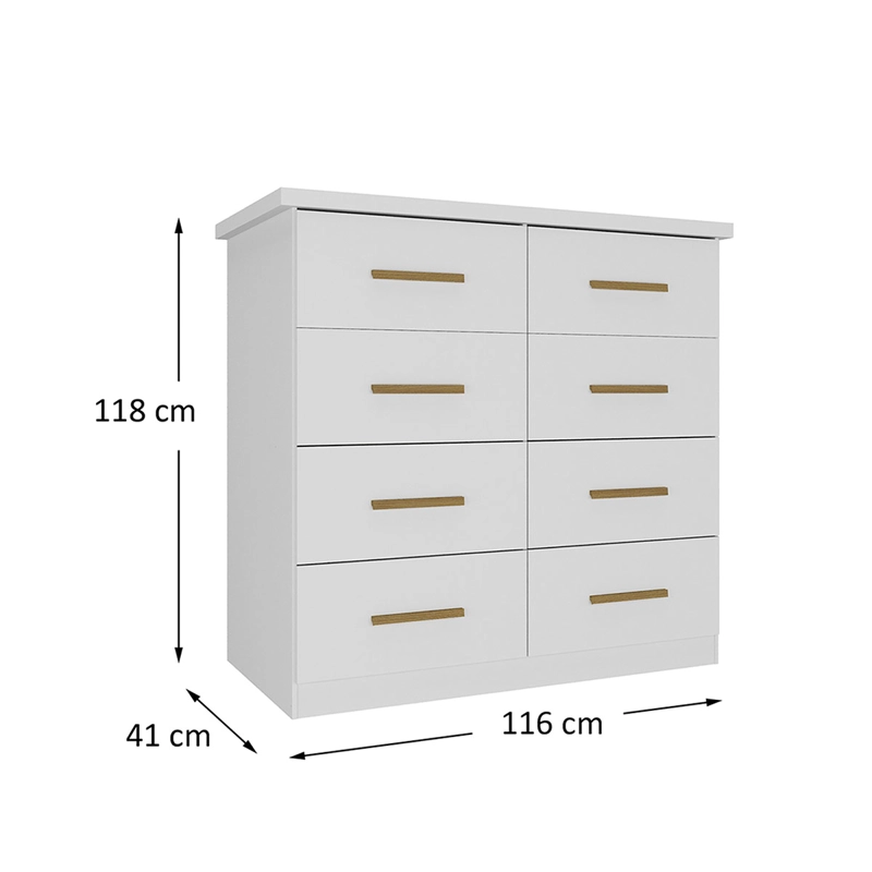 CÓMODA DI PORETTI DESIGN MAGNUNS 8 CAJONES BLANCO - 2