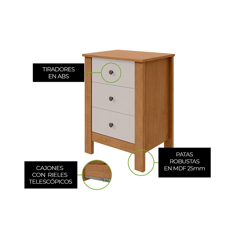 VELADOR DI PORETTI DESIGN MAGGIORE 3 CAJONES CAFÉ/BLANCO+ - 2