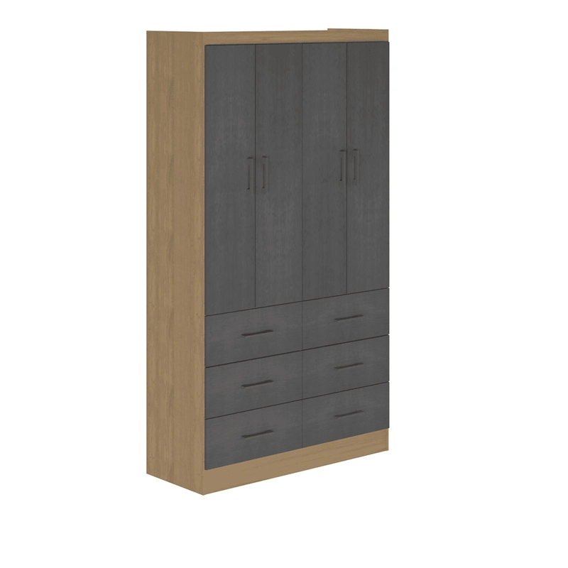 CLOSET EXIT 4 PUERTAS 6 CAJONES ROBLE/GRAFITO - 5