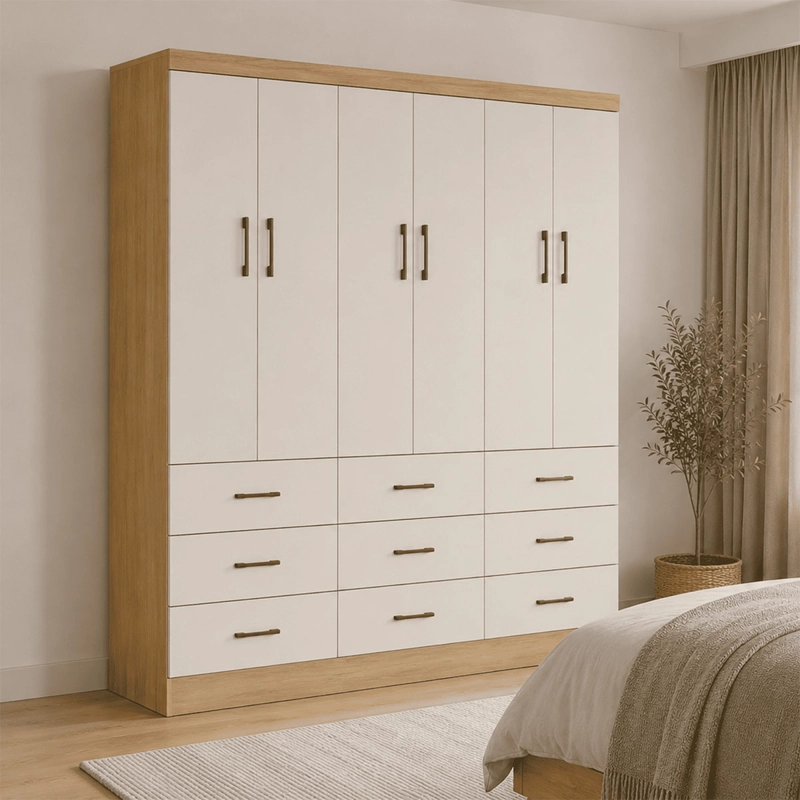 CLOSET EXIT 6 PUERTAS 9 CAJONES ROBLE/BEIGE - 3