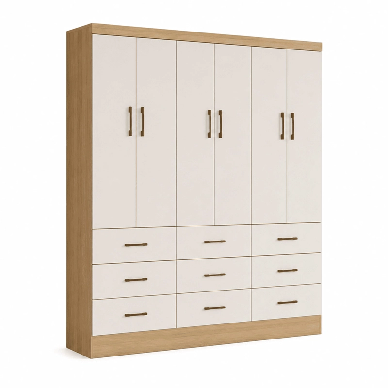 CLOSET EXIT 6 PUERTAS 9 CAJONES ROBLE/BEIGE - 4