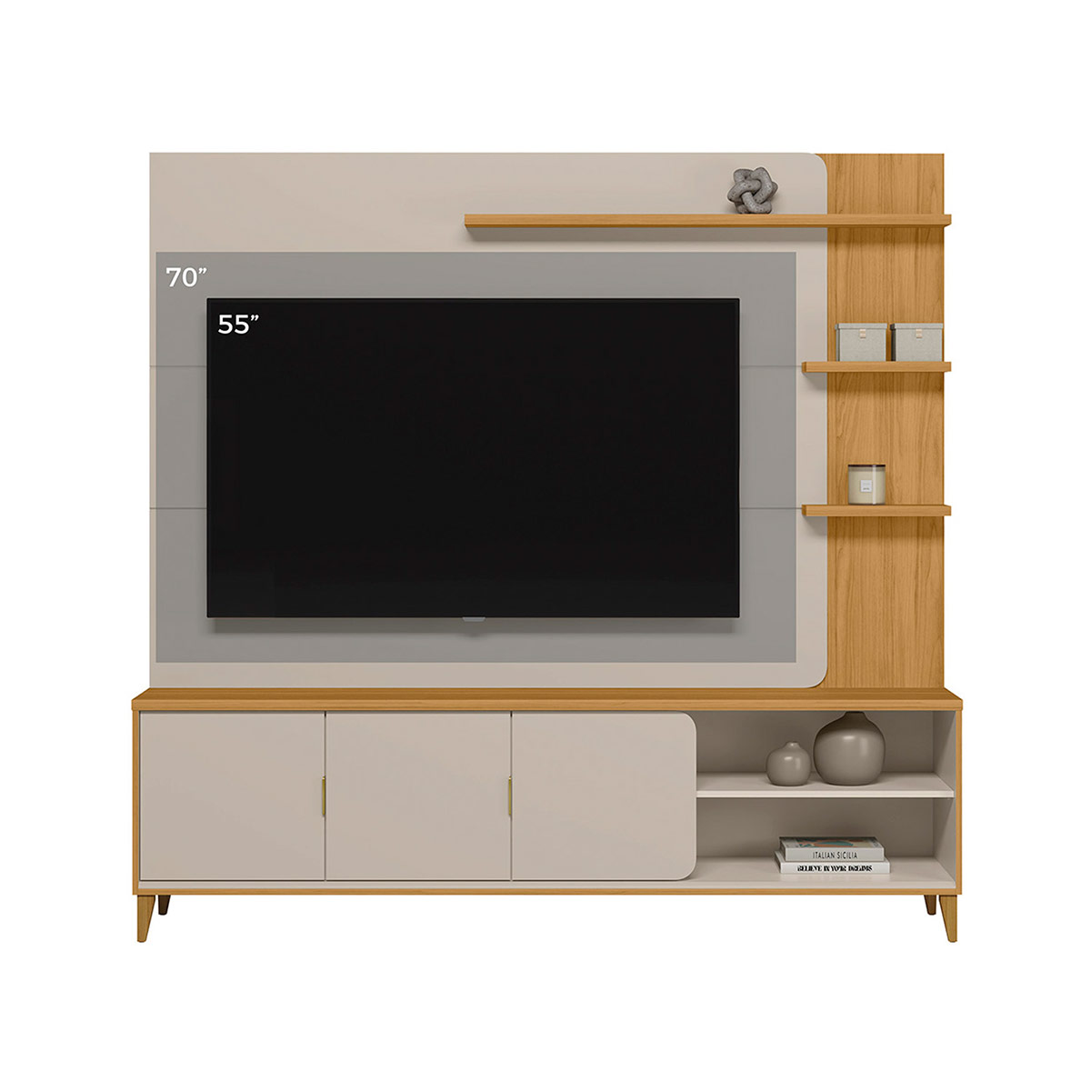 CENTRO DE ENTRETENIMIENTO DI PORETTI DESIGN NAPOLI 3 PUERTAS 70" - 5