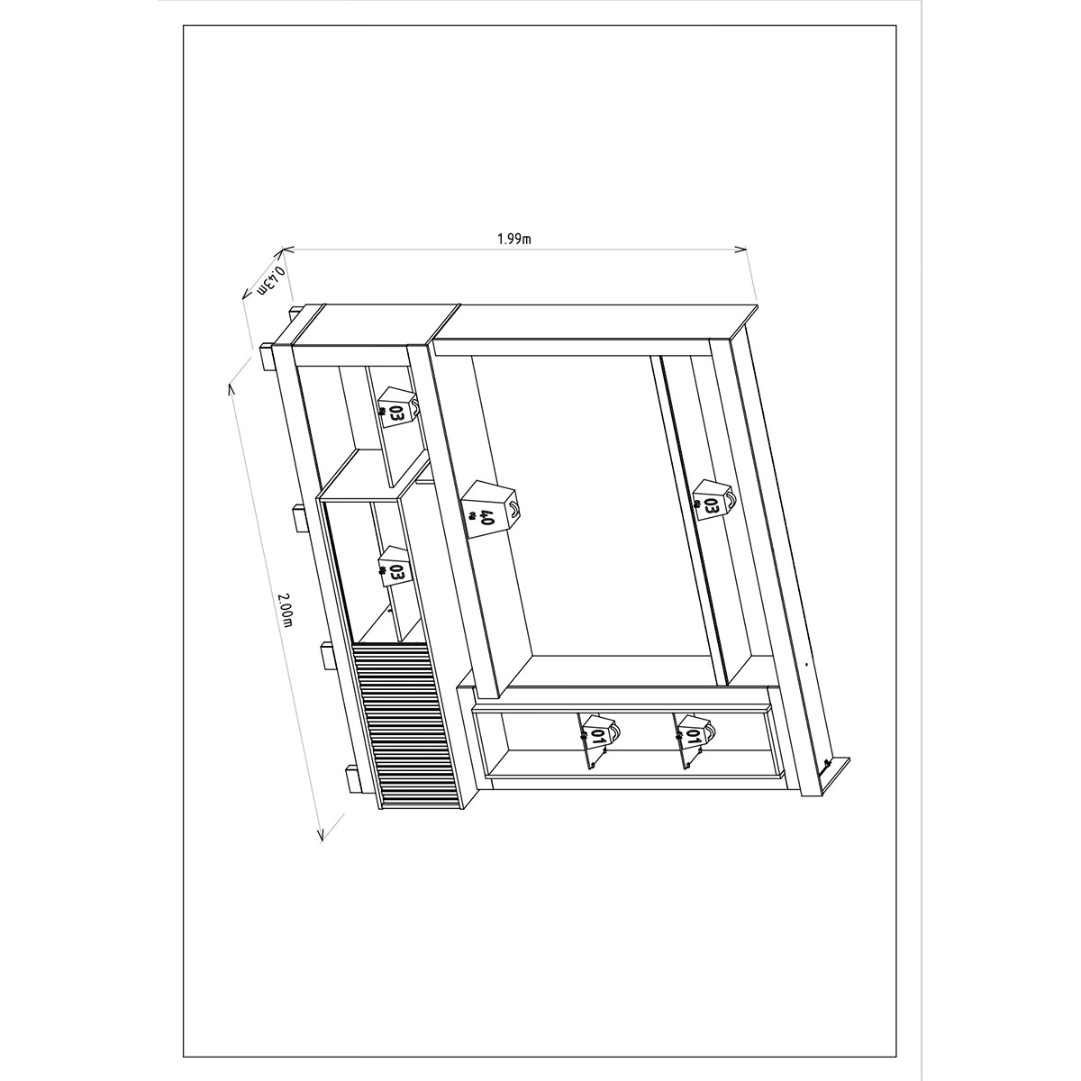 CENTRO DE ENTRETENIMIENTO DI PORETTI DESIGN NEW BAHIA 1 PUERTA 60" - 6
