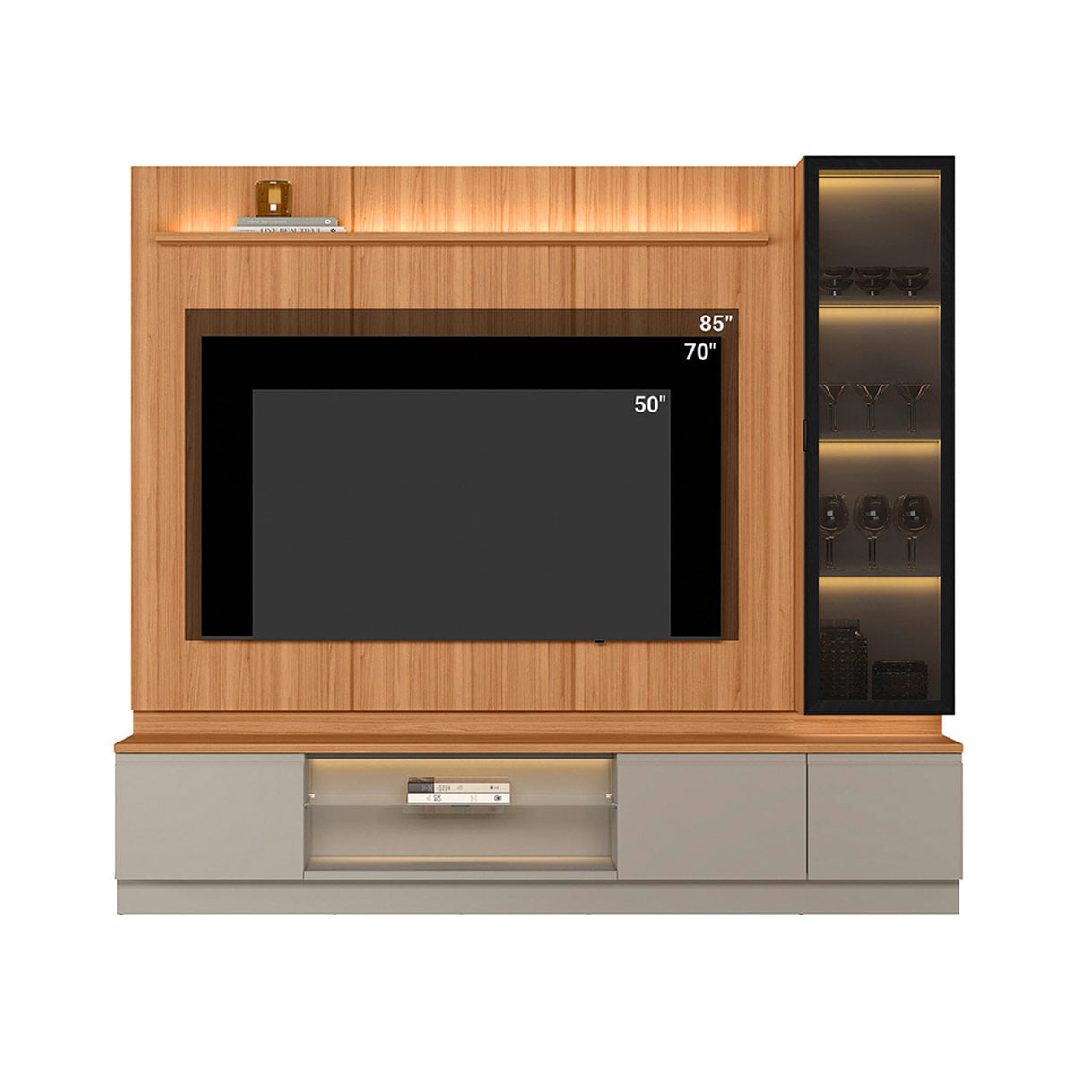CENTRO DE ENTRETENIMIENTO DI PORETTI DESIGN MAGNUS 1 PUERTA 2 CAJONES 75" - 3