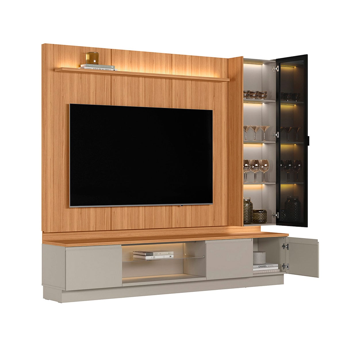 CENTRO DE ENTRETENIMIENTO DI PORETTI DESIGN MAGNUS 1 PUERTA 2 CAJONES 75" - 4