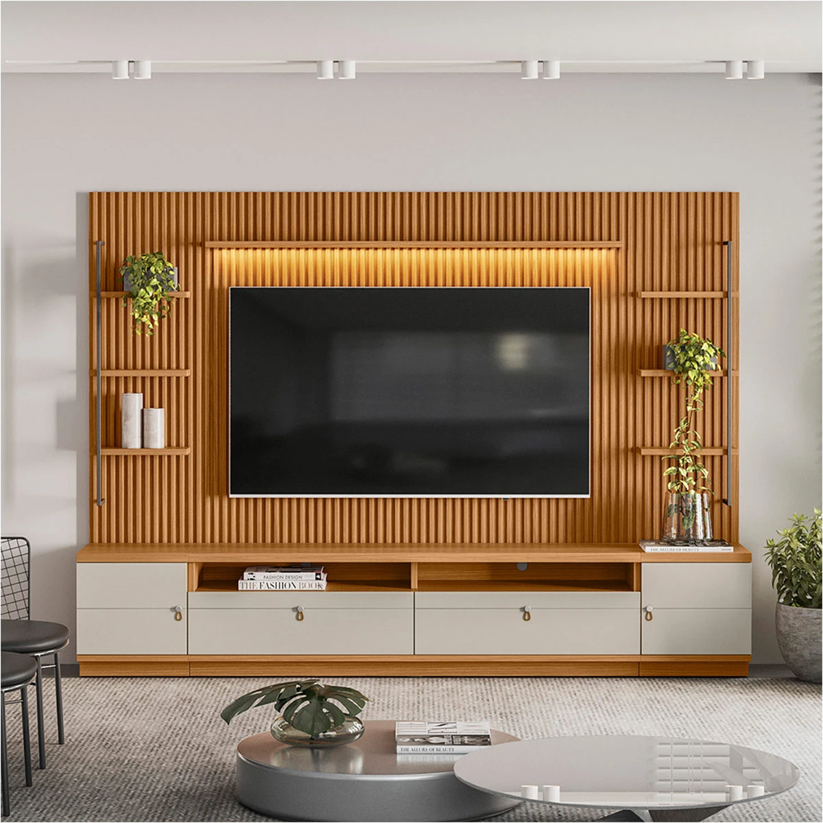 CENTRO DE ENTRETENIMIENTO DI PORETTI DESIGN OURO 2 PUERTAS 2 CAJONES 75" - 1