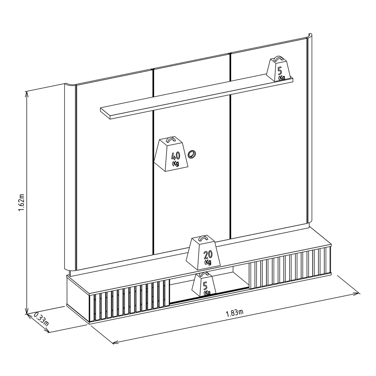 CENTRO DE ENTRETENIMIENTO DI PORETTI DESIGN AMARANTE 2 PUERTAS 70" - 6