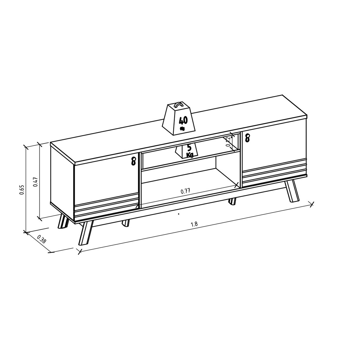 RACK DI PORETTI DESIGN COLORADO 2 PUERTAS 75"  - 6